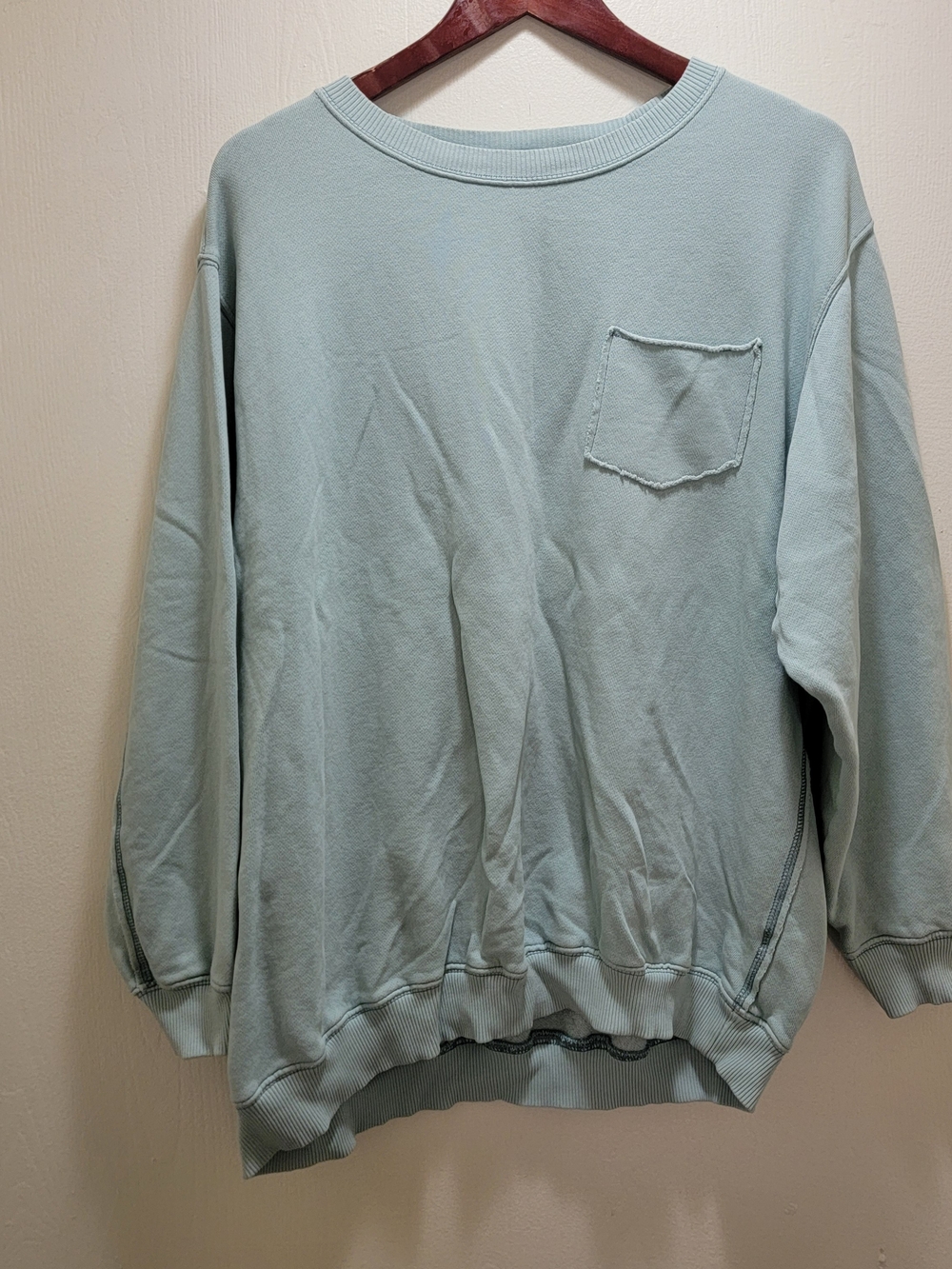 aerie Women’s Light Blue Crewneck Pocket Sweatshirt Oversized